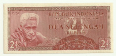 INDONESIA INDONEZIA 2 1/2 RUPII RUPIAH 1956 UNC [1] P-75 foto