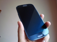 Samsung S3 Blue,full box ,casti, cablu de date incarcator originale,neverlocked,aspect 9/10 foto