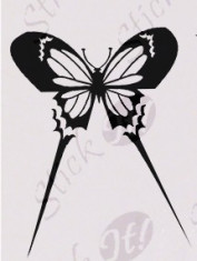 Fluturas_Tatuaj De Perete_Sticker Decorativ_WALL-147-Dimensiune: 35 cm. X 28 cm. - Orice culoare, Orice dimensiune foto