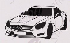 Car Mercedes_Tatuaj De Perete_Sticker Decorativ_WALL-094-Dimensiune: 40 cm. X 22.4 cm. - Orice culoare, Orice dimensiune foto