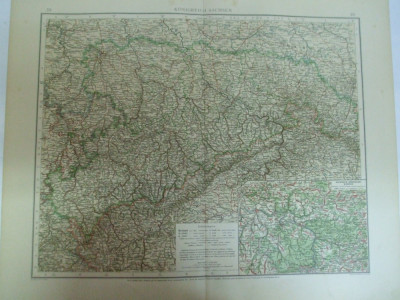 Harta color Germania Regatul Saxoniei Konigreich Sachsen Leipzig 1899 foto