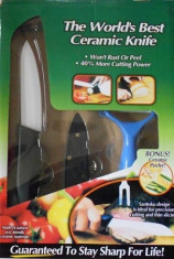 Set cutit si curatator Kitchen Knife Tool The World&amp;#039;s Best Ceramic Knife foto