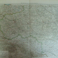 Harta color Rusia de vest partea sudica Polonia Ucraina de vest Leipzig 1899