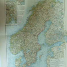Harta color Suedia si Norvegia Leipzig 1899