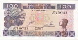 bnk bn Republica Guineea 100 franci 1960 unc