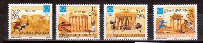 SERBIA&amp;amp;MUNTENEGRU 2004, Sport - J.O. Atena, serie neuzata, MNH