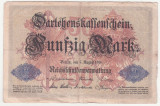 (2) BANCNOTA GERMANIA - 50 MARK 1914 (5 AUGUST 1914) - SERIE DIN 6 CIFRE, MAI RARA, Europa