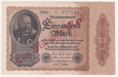 (5) BANCNOTA GERMANIA - 1 MILLIARDE MARK 1922 (15 DECEMBRIE 1922), SUPRATIPAR, FILIGRAN CU SPIRALA, SERIE CU CIFRE MARI SI STELUTA, STARE BUNA foto