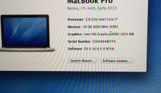 Macbook pro 15,4 retina display, Intel i7, procesor 2,8GHZ, 512SSD CA NOU foto