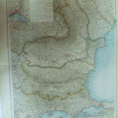 Harta color Romania Bulgaria Leipzig 1899