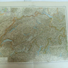 Harta color Elvetia Leipzig 1899