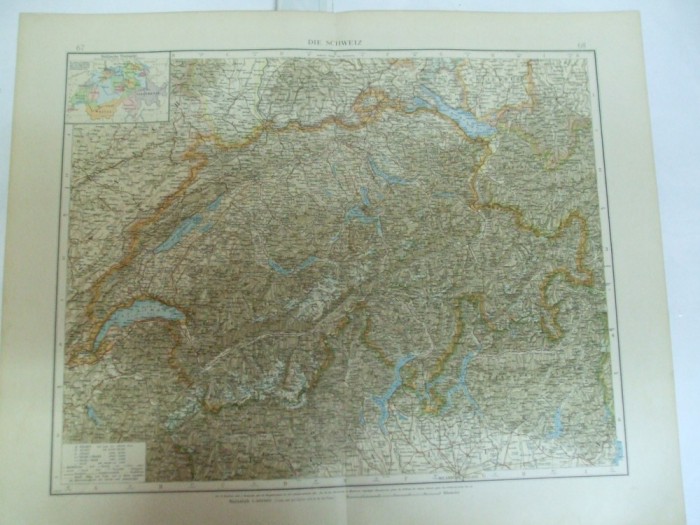 Harta color Elvetia Leipzig 1899