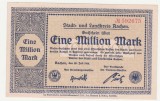 (1) BANCNOTA (NOTGELD) - GERMANIA - AACHEN - 1.000.000 MARK 1923 (20 IULIE 1923) , STARE FOARTE BUNA