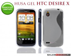 HUSA HTC DESIRE X SILICON GEL TPU S-LINE ALBA SEMITRANSPARENTA - TRANSPORT GRATUIT POSTA RO! foto