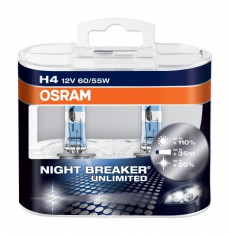 BECURI FAR H4 NIGHT BREAKER UNLIMITED OSRAM cu pana la 110% mai multa lumina pe sosea set 2 buc foto