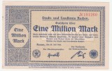 (4) BANCNOTA (NOTGELD) - GERMANIA - AACHEN - 1.000.000 MARK 1923 (20 IULIE 1923) , STARE FOARTE BUNA