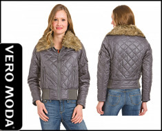 Geaca Dama Tip Bershka Zara / Vero Moda JEANS Womens Lolly Navy Quilted Jacket originala 100% import UK foto