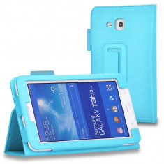 Husa tip stand ptr.Samsung Galaxy Tab 3 7&amp;quot; Lite T110/T111 *ICE BLUE*+Folie protectie ecran+Touch Pen GRATIS foto