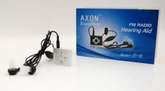 Aparat auditiv cu radio AXON E-8 tip mp3 cu acumulator, hipoacuzie foto