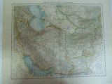Harta color Persia Iran Afganistan Leipzig 1899