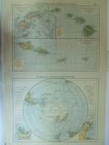 Harta color Grupul insulelor polineziene harta Polului Sud Leipzig 1899