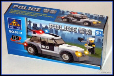 Jucarie tip lego - Masina de politie 69 piese foto