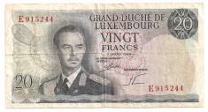 LUXEMBURG 20 FRANCI FRANCS 1966 F foto