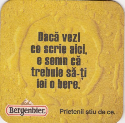 Suport de pahar / Biscuite BERGENBIER foto