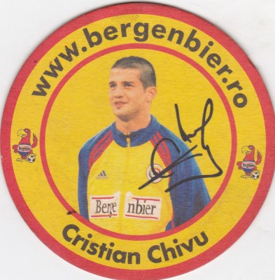 Suport de pahar / Biscuite BERGENBIER Cristian Chivu foto