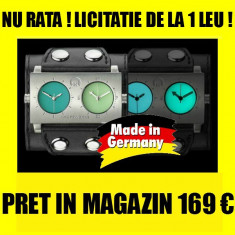 NU RATA ! MOKAZIE DE LA 1 LEU ! CEAS BARBAT KRAFTWORXS DUAL TIME FOSFORESCENT ORIGINAL MARE OVERSIZE NOU IN CUTIE DE LUX CADOU PRET MAGAZIN 169 Euro foto