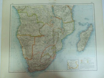 Harta color Africa de Sud Leipzig 1899 foto