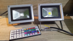 Set 2 buc. proiector LED RGB + telecomanda si proiector LED stroboscop rezistent la exterior calitate germana foto