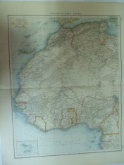 Harta color Africa de nord - vest Leipzig 1899