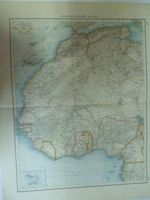 Harta color Africa de nord - vest Leipzig 1899