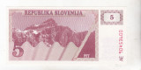 Bnk bn slovenia 5 tolari 1992 unc