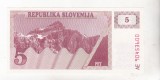 Bnk bn Slovenia 5 tolari 1992 unc