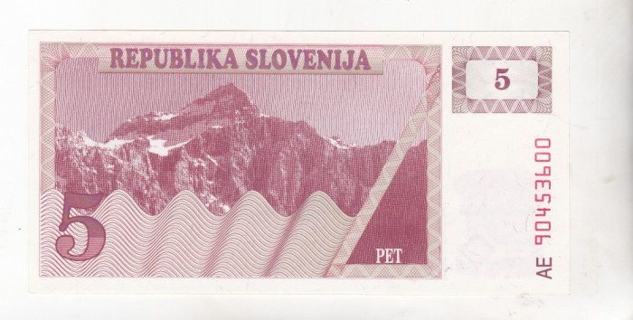 bnk bn Slovenia 5 tolari 1992 unc