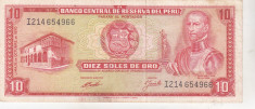 bnk bn peru 10 soles de oro 1970 xf foto