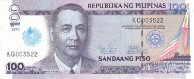 Bancnota Filipine 100 Piso 2013 - P221 UNC (comemorativa: Iglesia ni Cristo) foto