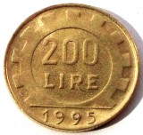 G5. ITALIA 200 LIRE 1995, 5 g., Aluminum-Bronze, 24 mm **, Europa