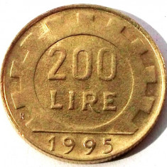 G5. ITALIA 200 LIRE 1995, 5 g., Aluminum-Bronze, 24 mm **
