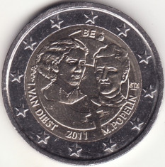 Moneda - Regatul Belgiei - 2 Euro 2011 - A 100-a aniversare a Zilei Internationale a Femeii foto