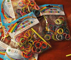 Set elastice bratari Loom Bands 200 bucati, Multicolore foto