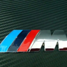 Emblema metal auto M Power pt BMW metalica adeziv prefesional inclus