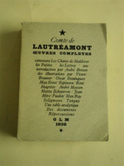 Comte de Lautreamont - Oeuvres completes contenant Les Chants de Maldoror, les poesiei, les lettres, un introduction par Andre Breton, GLM, Paris 193 foto