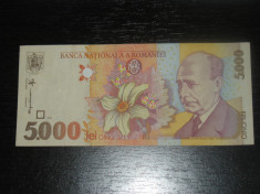 Bancnota 5000 lei Romania ,1998 , stare foarte buna foto