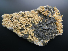 Specimen minerale - CALCOPIRITA CU COVELINA, CUART SI CALCITA foto