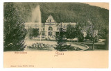 1848 - SINAIA, Prahova, Hotelul CARAIMAN, fountain, Litho - old postcard - used, Circulata, Printata