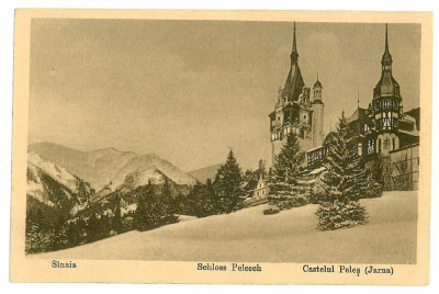 1850 - SINAIA, Prahova, Castelul PELES ( winter ) - old postcard - unused foto