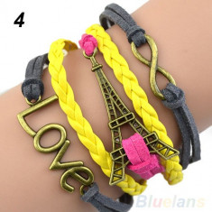 Bratara Piele - Love - Turnul Eiffel - Infinit - COD 5